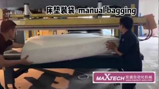 Semi auto mattress compressing machine + Mattress folding and Rotating machine