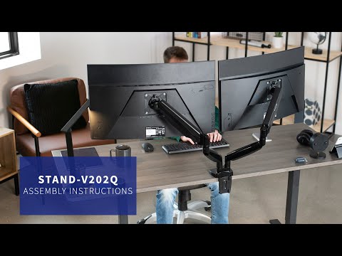 Pneumatic Arm Dual Ultrawide Monitor Desk Mount – VIVO - desk