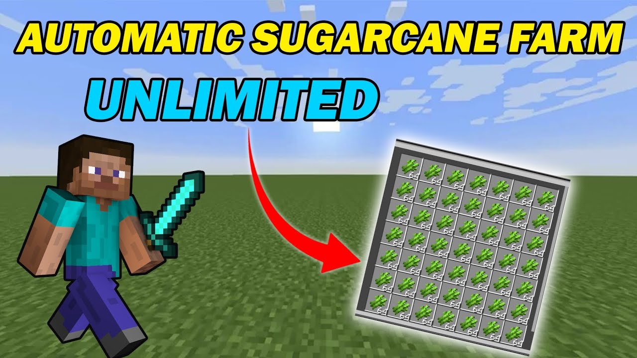 How to Make Automatic Sugarcane Farm in Minecraft - YouTube