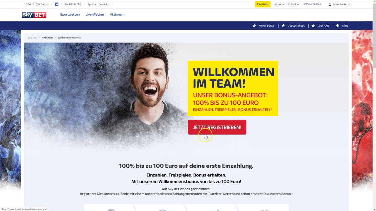 Sky Bet Bonus für Neukunden - Ersteinzahlungsbonus