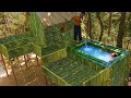 Construir la ms increble de bamb villa con piscina pt lo profundo de la selva por los antiguos h