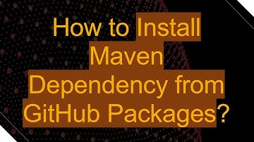 How to Install Maven Dependency from GitHub Packages?