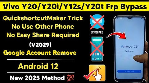 Vivo Y20 / Y20i / Y12s / Y20t Frp Bypass Android 12 | Activity Launcher Not working | Vivo V2029