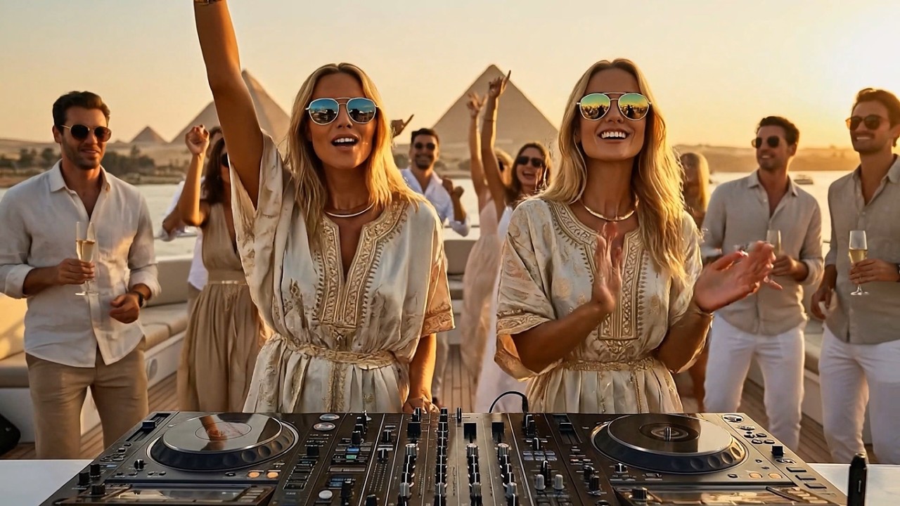 Summer Sunset Luxury Deep House 🌅 Smooth & Atmospheric Vibe | Twin Waves at the Egyptian Pyramids