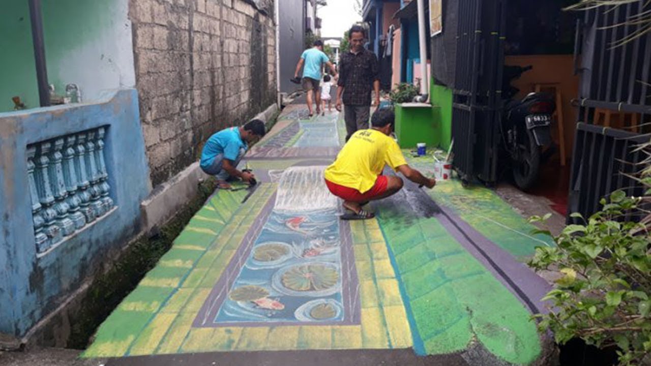 Kreatif Warga Sukmajaya Depok Ubah Jalan  Penuh Lukisan  3D  