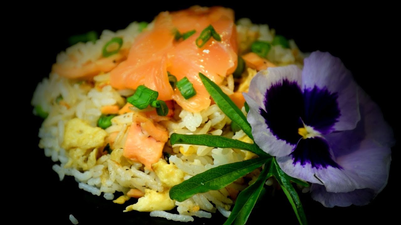 Chinese Smoked Salmon Fried Rice Chinese Cooking Recipe YouTube