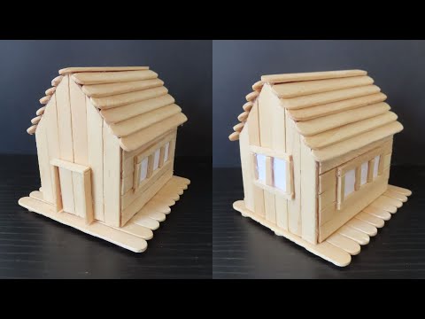 HOW TO MAKE A HOUSE WITH ICE CREAM STICKS