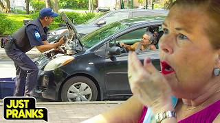What Did the Officer Do to My Car?! 😱 | Just Pranks