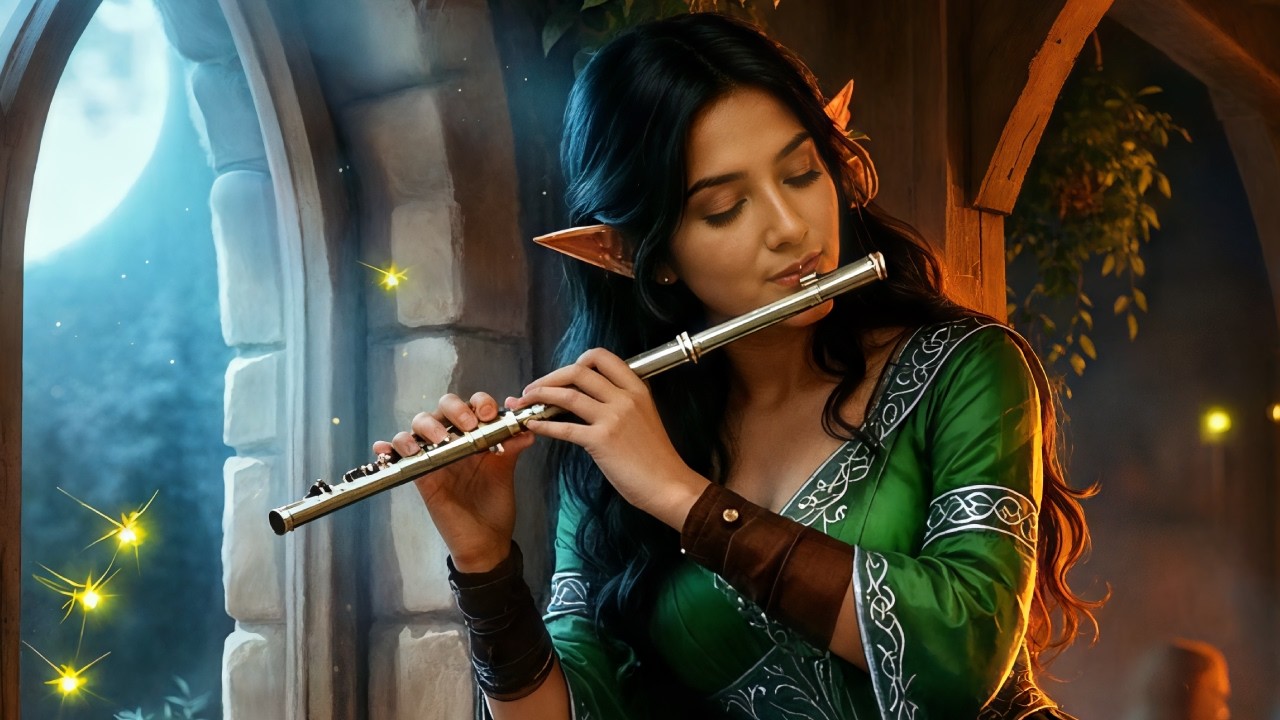 Elven Night Tavern II 🌙 | Calm Medieval Fantasy Ambience