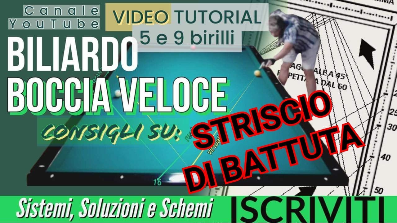 BILIARDO-v.50- STRISCIO DI BATTUTA DI CALCIO. RIFERIMENTO DIAMANTI E SISTEMA NUMERICO