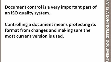 ISO: Control of Documents