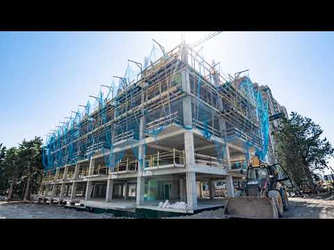 \"ე\" ბლოკის მეხუთე სართულის ფილის ჩასხმის პროცესი  (06.08.2021)