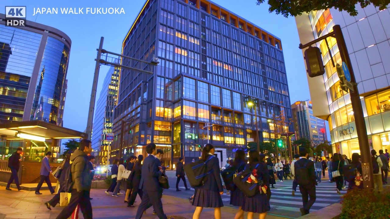 4K Japan walk Fukuoka as Kyushu's central area福岡市天神を歩く