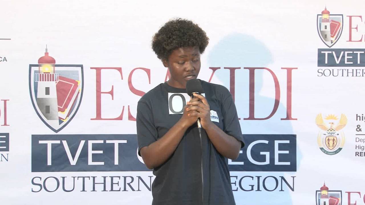 Zakhona Mdluli Winner Of Esayidi TVET College Poetry Competition 2016