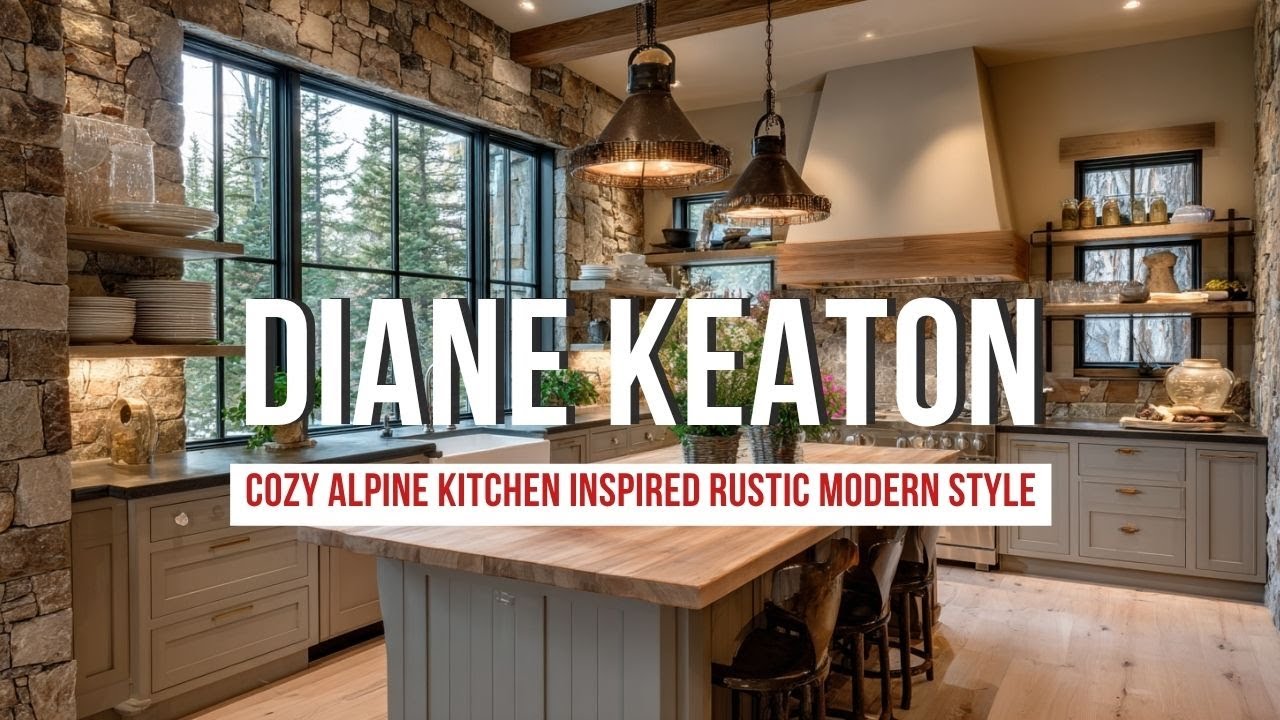 Cozy Alpine Kitchen Inspired by Diane Keaton and Natural Rustic Modern ...
