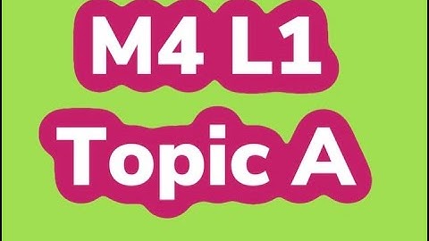 Module 4, Topic A, Lesson 1