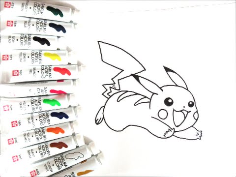 ポケモンキャラクター 跳びはねてるピカチュウの描き方 ポケットモンスター How To Draw Pikachu 그림 Youtube