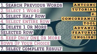 AntConc Tutorial 2 | Advance Concordance Tool | How To Select or Delete Entire Rows & Copy Result