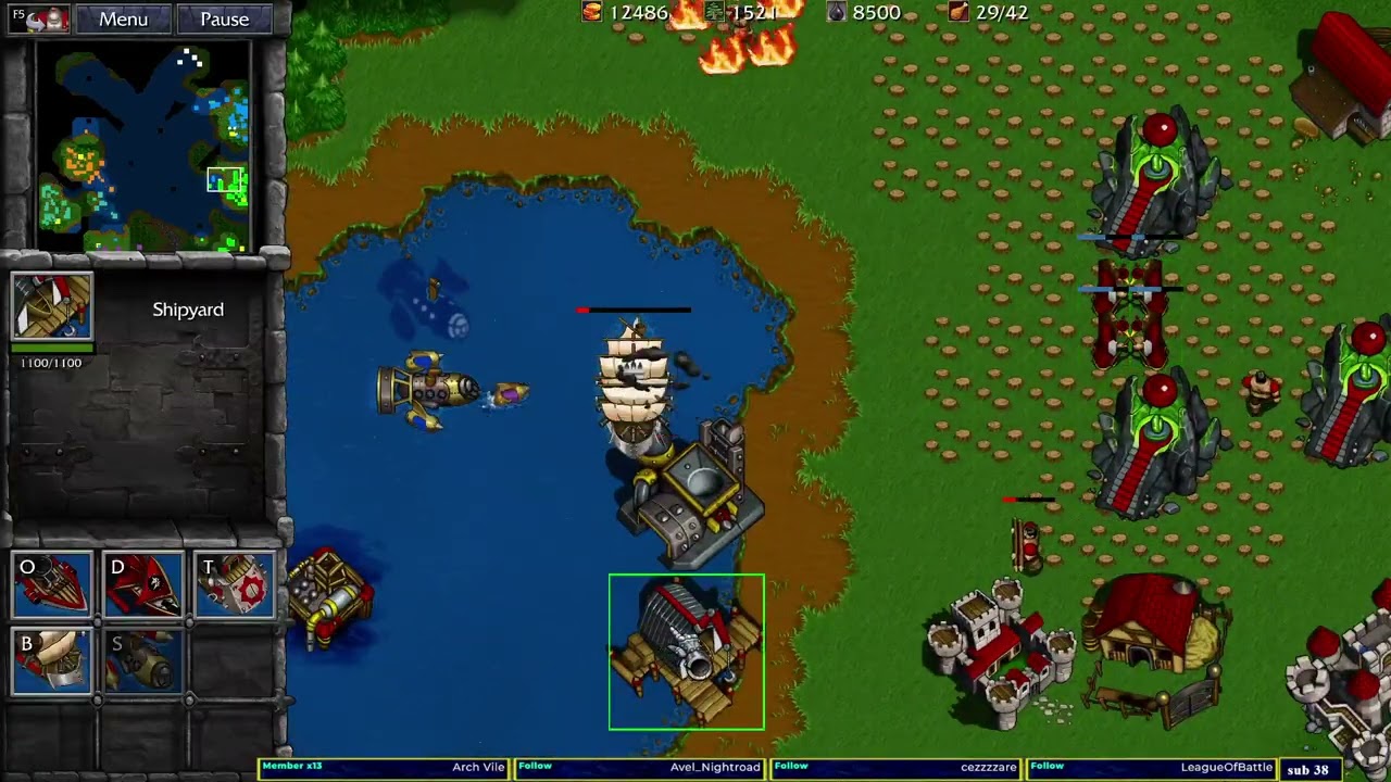 Warcraft 2 Remastered High Seas Combat 4v4
