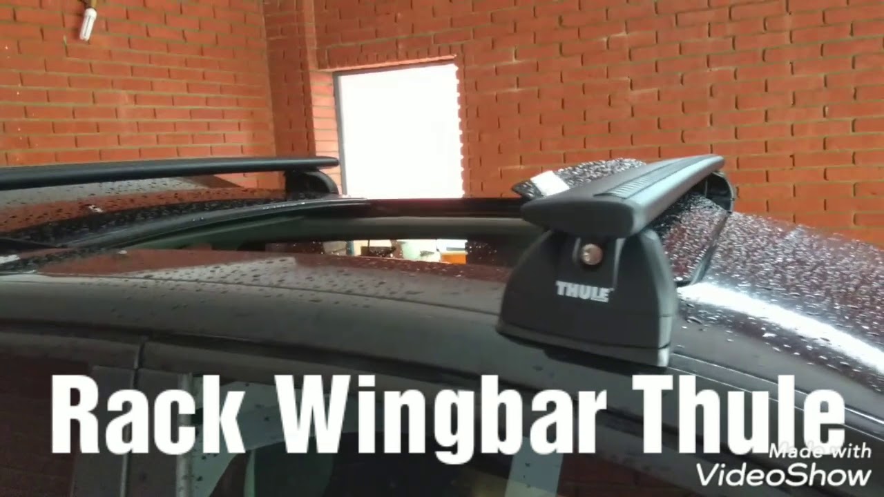 Thule - Rack Wingbar Preto Instalado No Fiat Stilo Com Teto Solar - Bagageiro de Teto Thule Bless