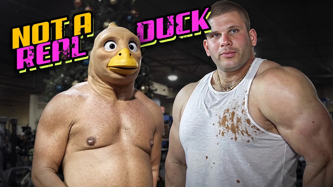 Jason Genova's Christmas workout with DOLAN DUCK! He pretends to be a duck, he's not!