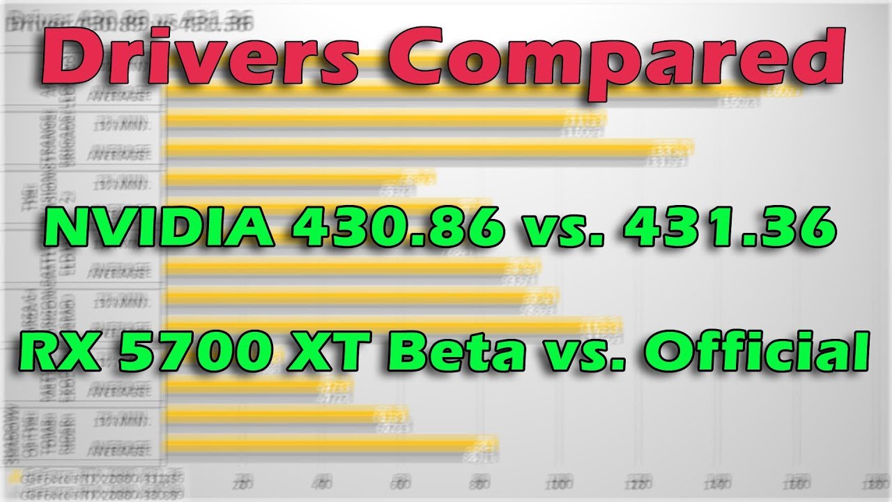 Drivers Compared: NVIDIA 430.86 vs. 431.36 | AMD RX 5700 XT Beta vs. Official
