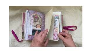 Handmade Junk Journal - Roses - Flip Through - (Sold, Thank you) #junkjournal #flipthrough