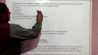 Math 120 13-4 Measures of Central Tendency