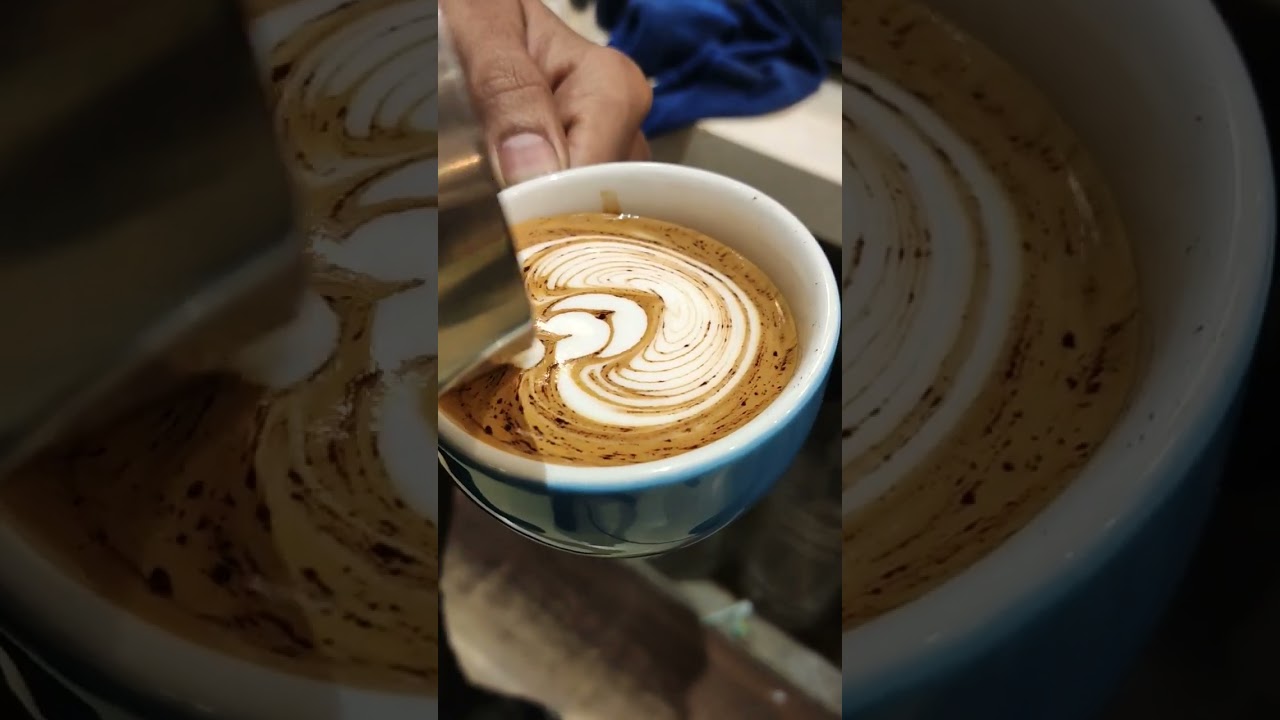 Frame Wing Tulip 🌷 Latte Art | Coffee Design ☕ #shorts #coffee