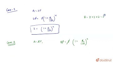 A sum of money at compound interest (compound annually) doubles itself in 4 years. In how many y...