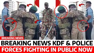 TENSION as KDF and POLICE FIGHT in PUBLIC NOW after a BITTER Argument POLICE Officer KICKED BADLY