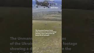A drone attack on a Russian Mi-28 helicopter  #russia