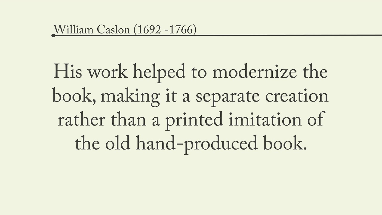 Caslon Type Specimen Motion Design