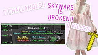 Hypixel Skywars BROKEN new map! Can't place blocks!!! Easy all challenge win!