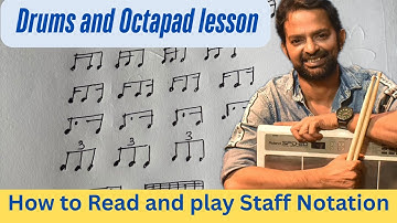 Drums Staff notation how to play | free lesson