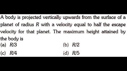 A body is projected vertically upawards from the surface of a planet of radius R with a