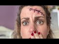 Stitched up! Face paint illusion