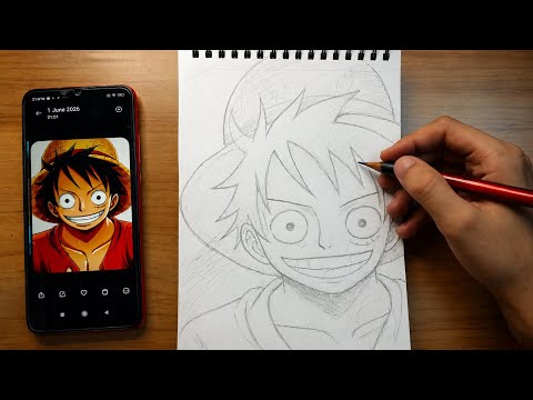 How to draw Luffy 🔥 step by step easy tutorial 😀
