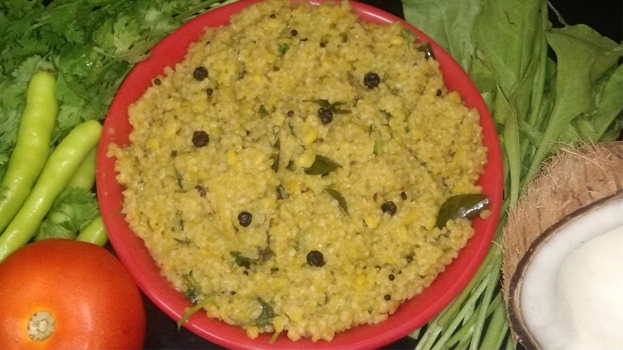 పాలకూర పచ్చికొబ్బరి తో గోధుమరవ్వకిచిడి | Palakura Goduma Ravva Kichidi ...