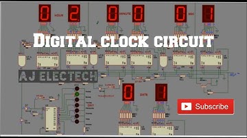 24Hr digital clock CD4026+CD4017+NE555 in proteus