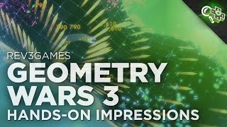 GEOMETRY WARS 3 Gameplay Impressions! Hands-on with the Campaign, Weapons, Bosses and More
Geometry Wars 3: Dimensions was a surprise announcement last month, and Nick got the chance to go hands-on with the game at PAX Prime 2014. What did he think of the changes? Watch and find out!
Talk to Nick on Twitter! http://twitter.com/Babylonian
Subscribe for more: http://www.youtube.com/subscription_center?add_user=rev3games
More Reviews: http://www.youtube.com/playlist?list=PL221B2F579F5E074F
Find our reviews on Revision3: http://revision3.com/rev3gamesreviews
Subscribe on iTunes: https://itunes.apple.com/us/podcast/rev3games-reviews-hd-mp4-30fps/id619505266?mt=2
Follow Rev3Games on Twitter: http://twitter.com/rev3games
Like Rev3Games on Facebook: https://www.facebook.com/Rev3Games
Add Rev3Games on Google Plus: https://plus.google.com/110636064686881382169/posts GEOMETRY WARS 3 Gameplay Impressions! Hands-on with the Campaign, Weapons, Bosses and More