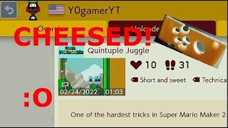Quintuple Juggle CHEESED! - SMM2