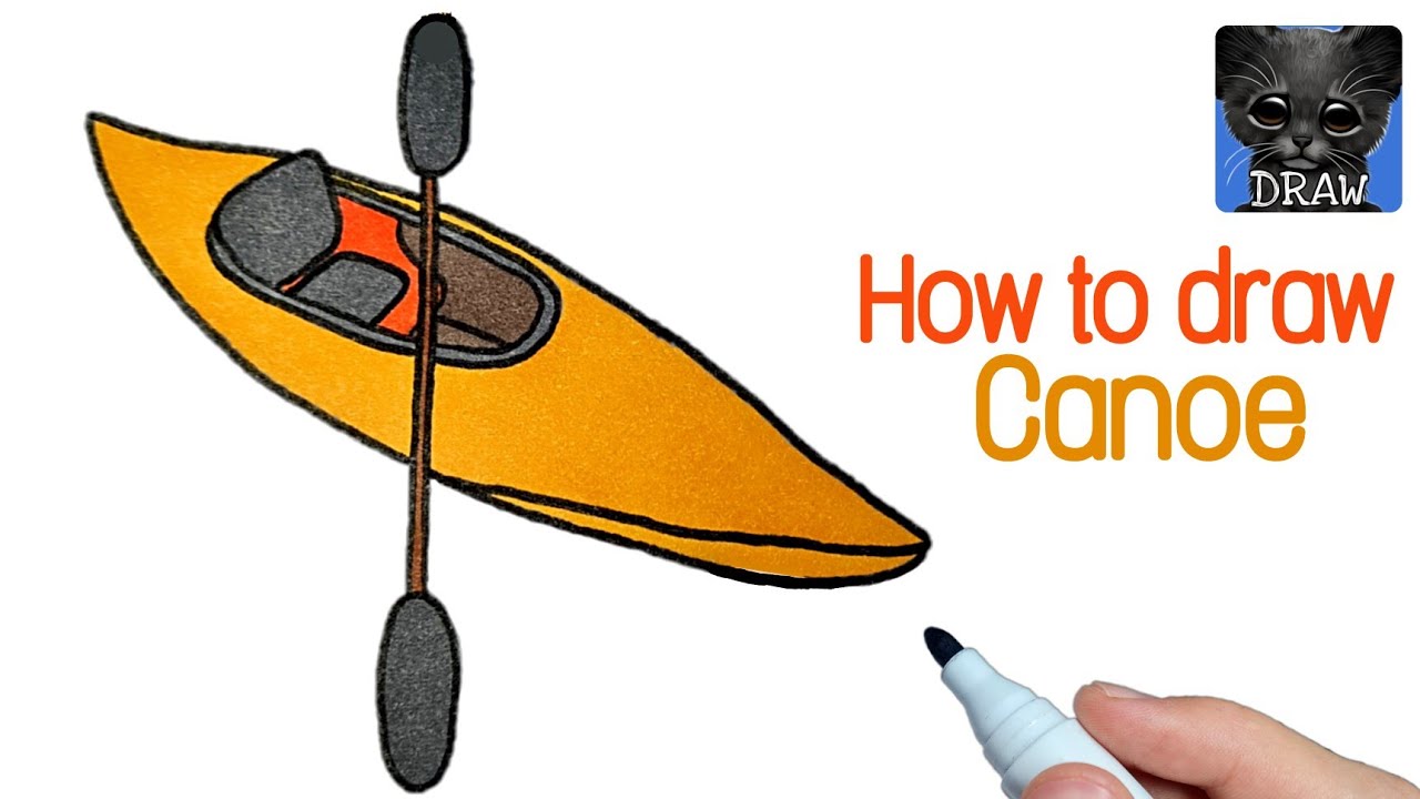 How to Draw a Canoe 🛶 Drawing a boat YouTube