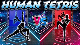 Who Will Win 1v1 Human Tetris Battle (2 Players) 🛑