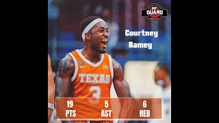 Courtney Ramey Scores 19Pts Game Winning Assists Lifting Texas Over West Virginia