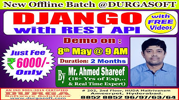 DJANGO with REST API Offline Training @ DURGASOFT