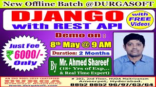 DJANGO with REST API Offline Training @ DURGASOFT