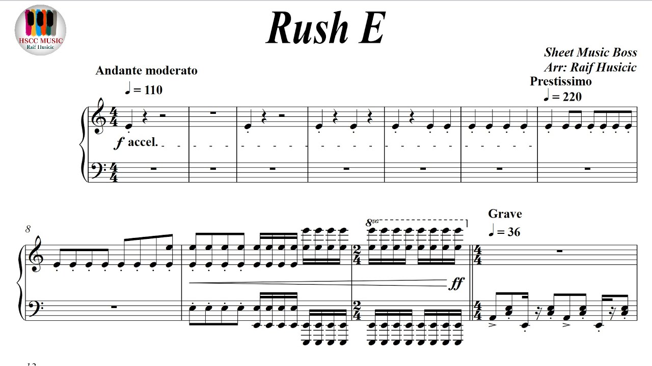 Rush E By Sheet Music Boss On Youtube By Deltalucario64 Sheet Music