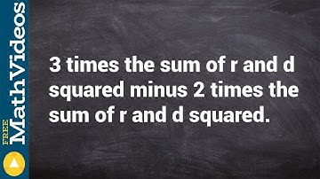 Translating a verbal expression to an algebraic expression