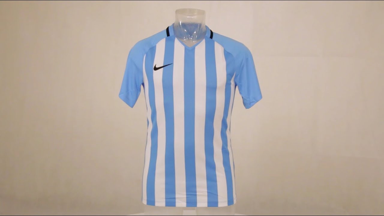 nike blue and white striped football shirt